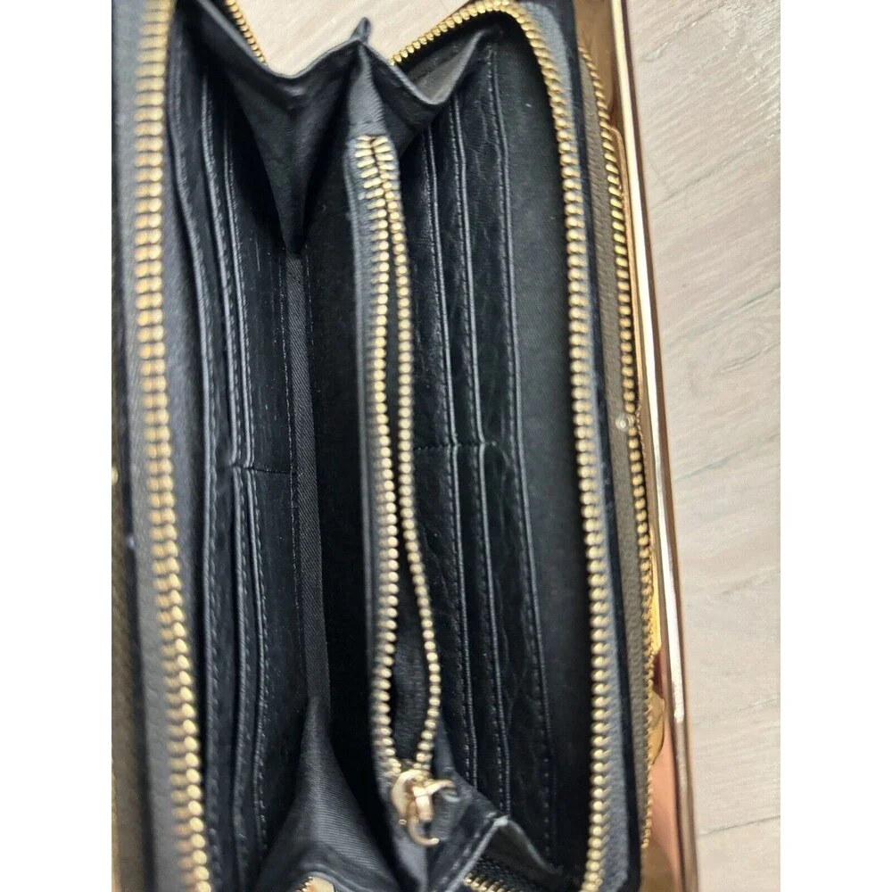 Urban Expressions Vegan Leather Wallet‎ Black/Gold Clutch Cruelty Free NWOT